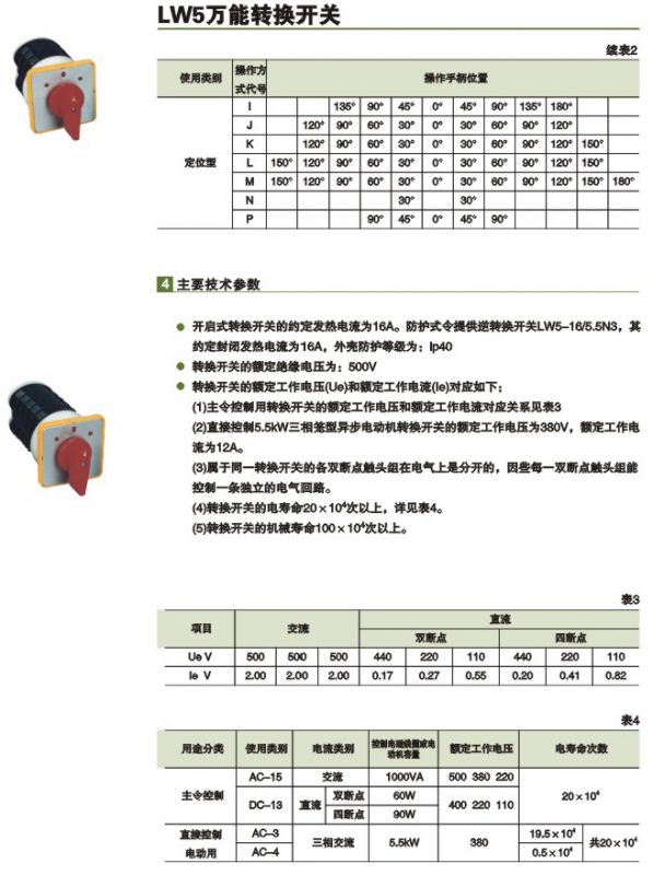 供应lw5-16yh2万能转换开关