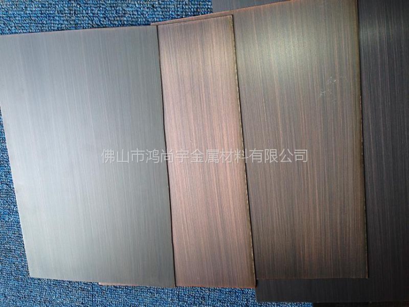 的颜色:有古铜,青古铜,红铜,黄铜 不锈钢镀铜板的特点:和真铜颜色一样