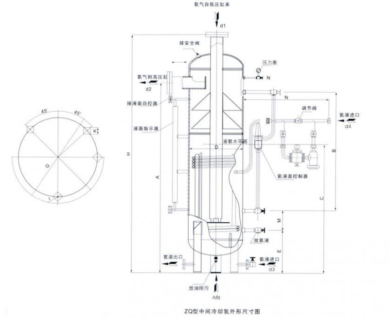 供应良丰优质zl-5.0中间冷却器 氨制冷冷库设备