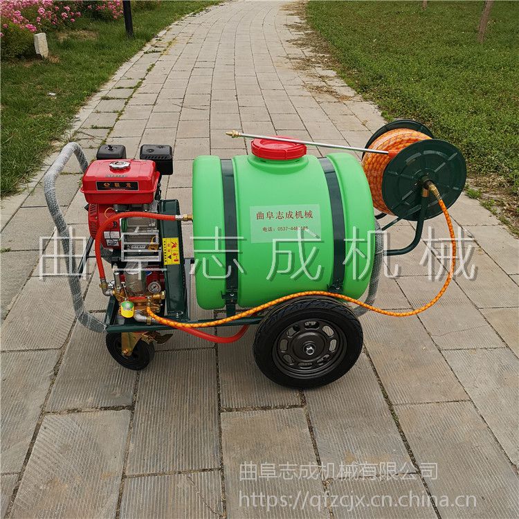 果园高压小型喷药机 移动式多用途农用喷雾器 卷管式农田洒水车