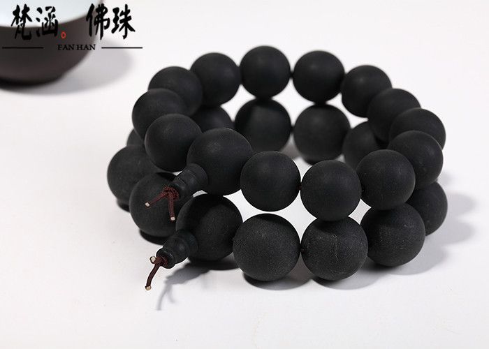 佛教用品 磨砂药珀佛珠手串18mm手珠转运 药珀手串
