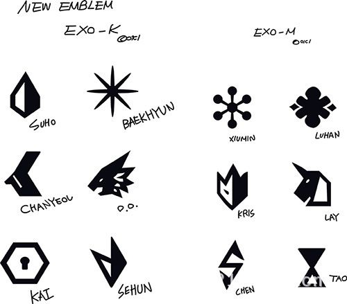 exo 团体12人单人款 款 logo 标志 眼罩