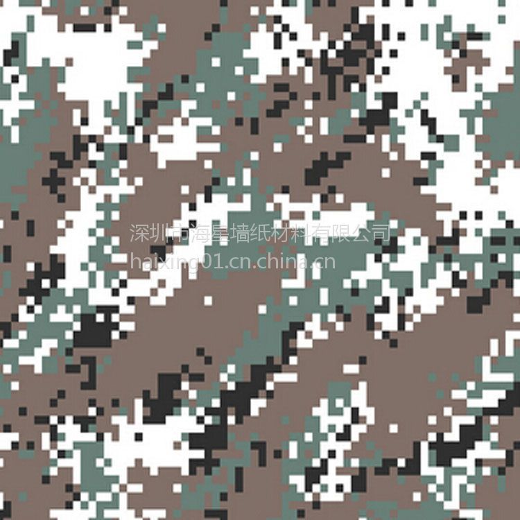 广东雪地迷彩墙纸深圳无纺布迷彩壁纸07式数码迷彩厂家