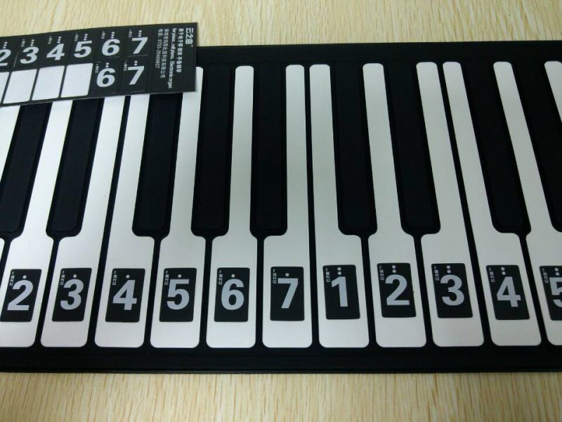 云之曲 全彩钢琴键盘贴纸 电子琴数字简谱贴 49/61/88键手卷钢琴