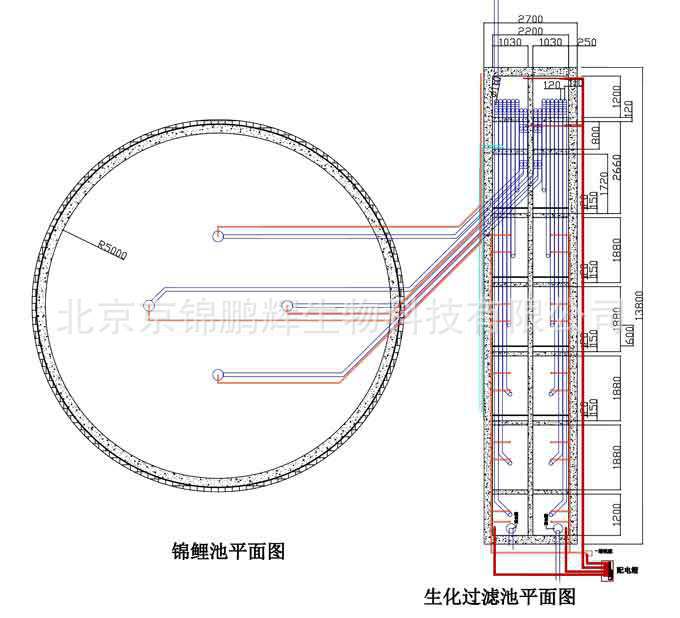 鱼池方案设计锦鲤鱼池建造风水鱼池设计图锦鲤鱼池设计施工循环水系统