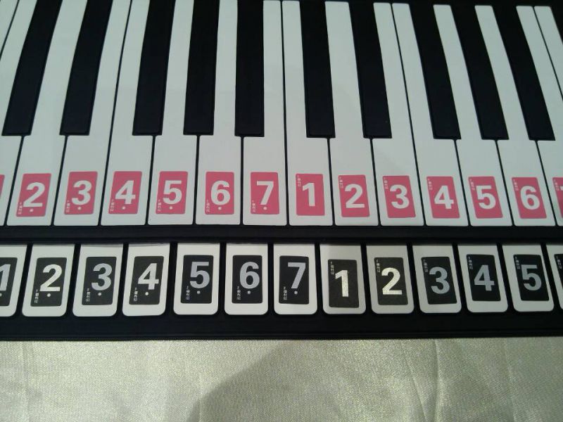 云之曲 全彩钢琴键盘贴纸 电子琴数字简谱贴 49/61/88键手卷钢琴