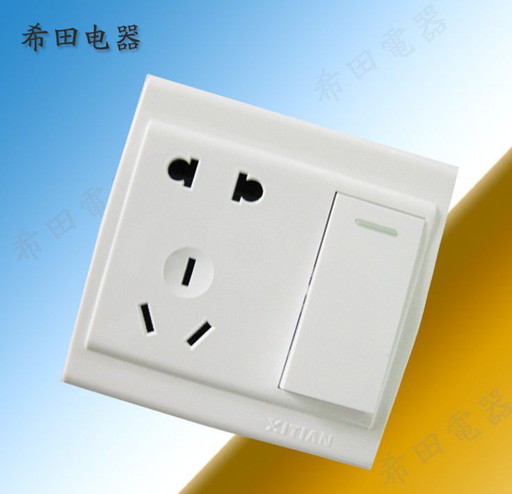 希田厂家电器供应一位单双控开关二三极插座,x3-k1us-k2us