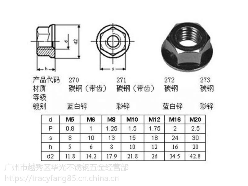 8级法兰母防滑螺母彩锌白锌/304不锈钢法兰螺母法兰螺帽m3m4m5-m12