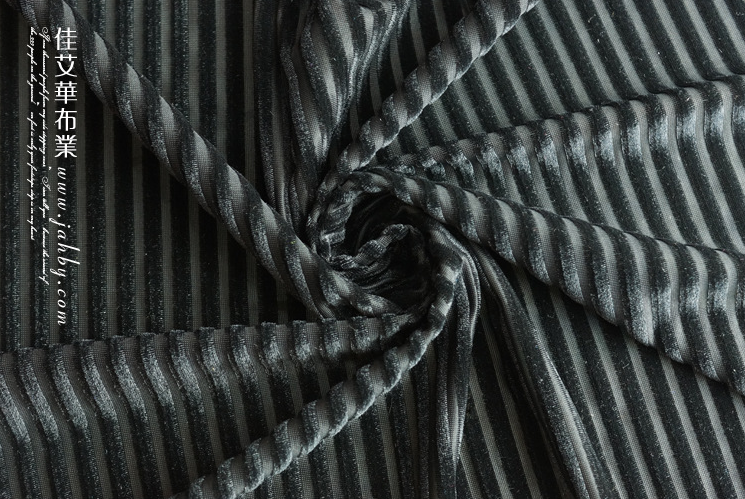 现货 韩国绒条纹面料 中条坑条 坑条绒布 丝绒布料 抽条 厂家直销