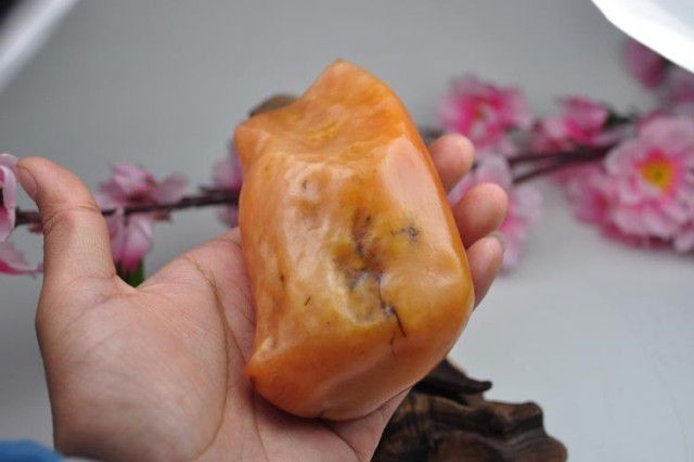【雅丹瑰宝】金丝玉/戈壁玉杜热红籽料原石 细腻 做料358.8克