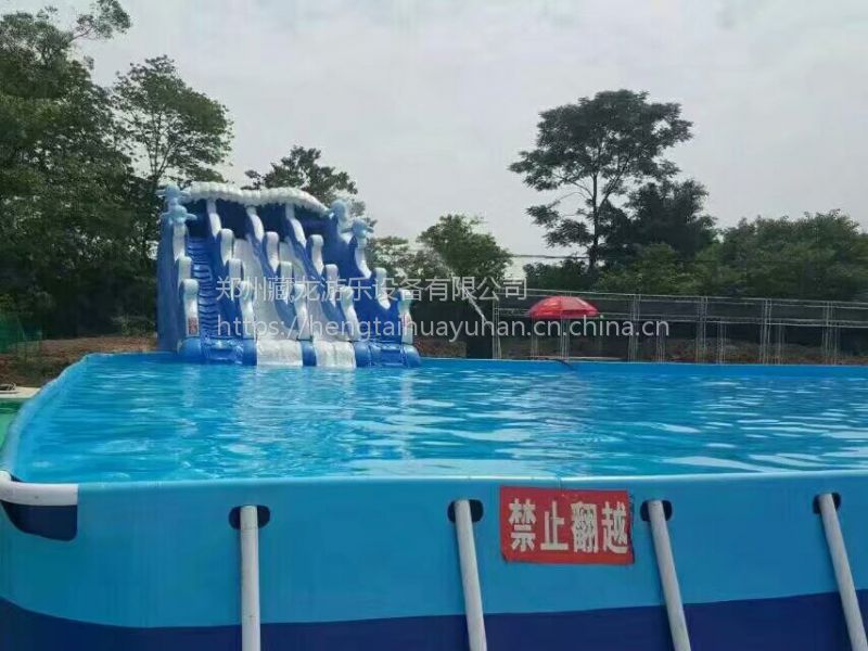 小孩简易游泳池一个 在公园里摆充气泳池挣小孩钱 充气水池气垫报价