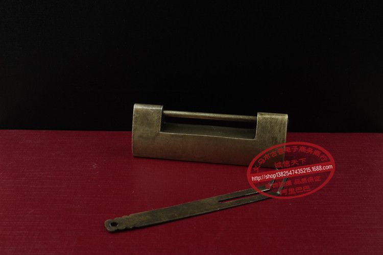 迷你仿古锁小锁头 做旧箱挂锁 横开复古铜锁 老式古代密码锁