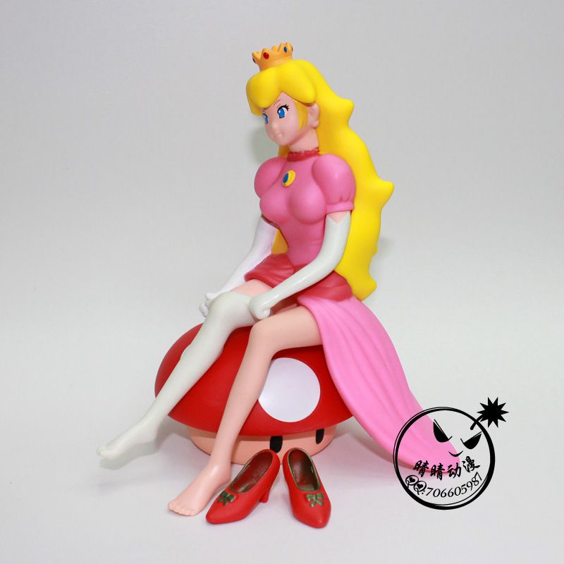 批发供应supermario超级马里奥公仔9寸吸塑装蘑菇与碧琪公主peach