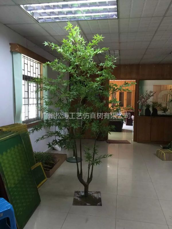 仿真枫树盆栽 绿植盆栽 生活馆装饰仿真植物 水疗中心装饰玻璃钢假树