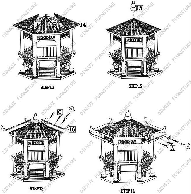 供应凉亭户外六角凉亭景观仿古实木防腐防蛀 榫卯结构 六角凉亭