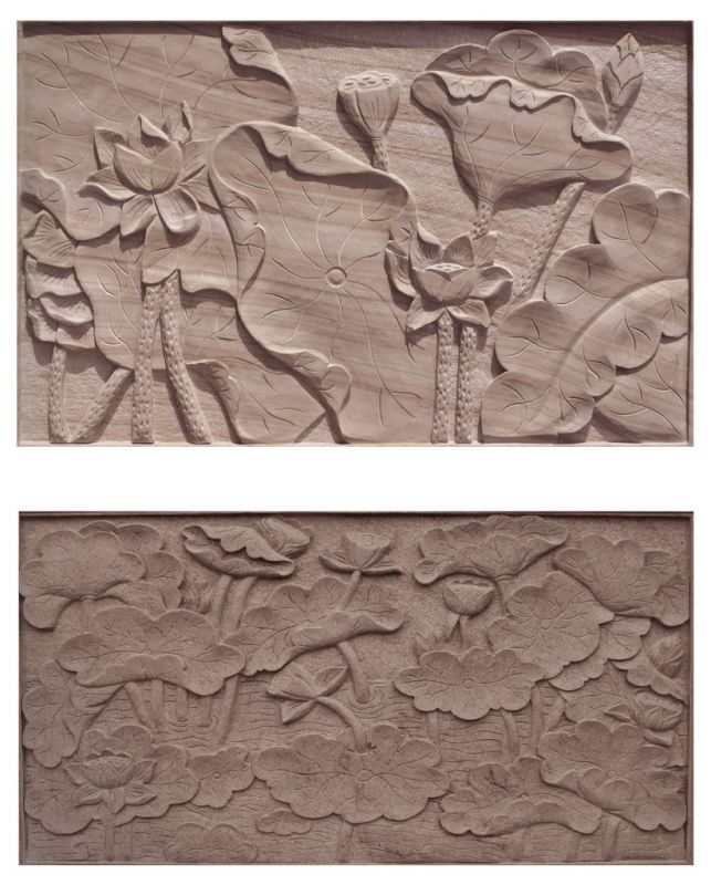 石雕工艺品,石材雕刻,砂岩浮雕,莲花