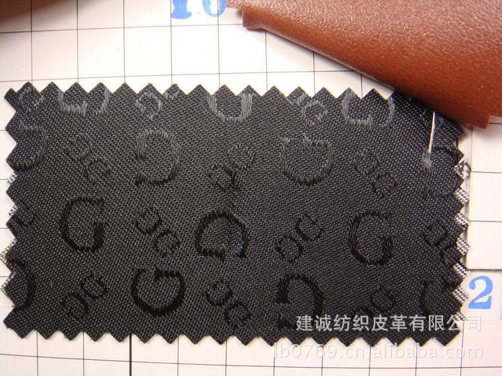 G字报纹英文字母字色织提花发泡底卡通花纹包
