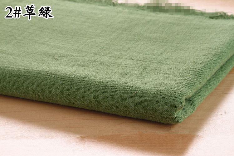 欧美水洗棉麻秋季冬季服装面料女加厚麻布布料纯色服装布料