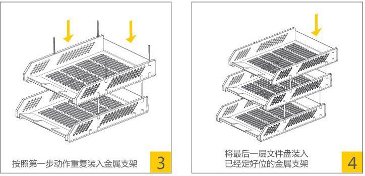 汕贤a113三格文件盘 三层文件架 资料架 文件栏 摔不烂 不变形