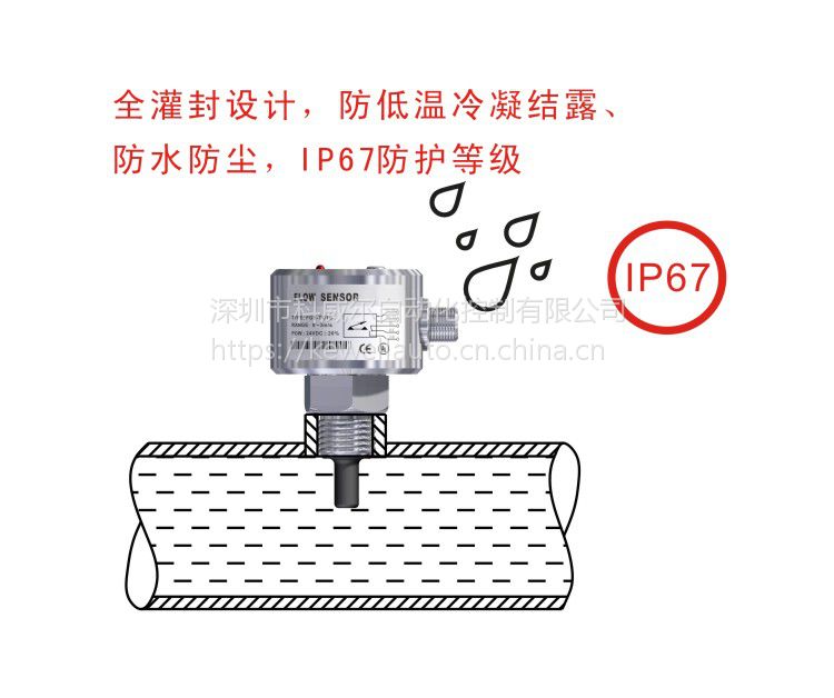 kewell科威尔供应fts中央空调热式流量开关,冷却水电子水流开关