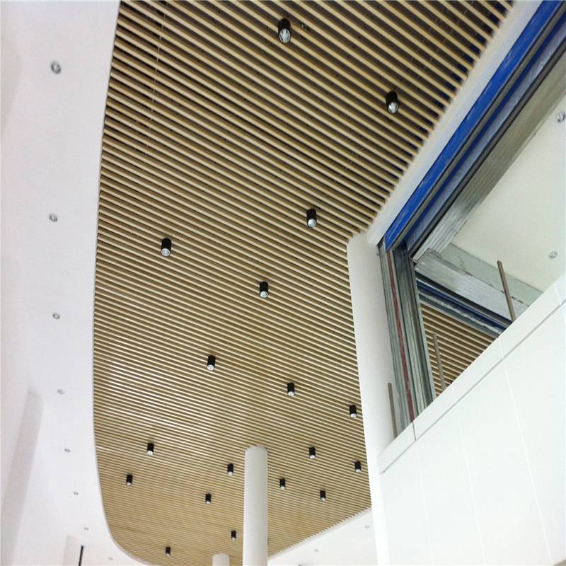 木纹型材拉弯铝方通铝方通木纹吊顶幕墙装饰