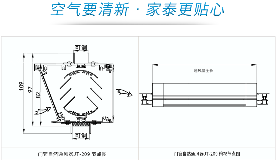 家泰风直销厨房通风器 门窗自然通风器jt-209   上一个 ▉窗式自然