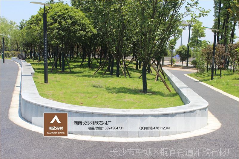 麻石芝麻灰白 围墙花池盖板 湖南花岗岩压顶 广场园林矮墙装饰