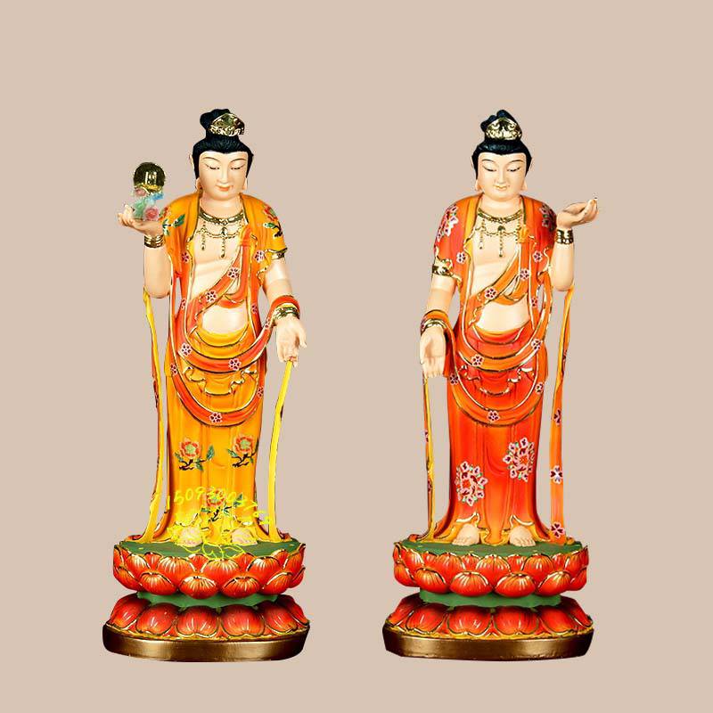 寺庙佛像供应商 东方三圣 日光菩萨 月光菩萨 药师佛 河南众缘品牌