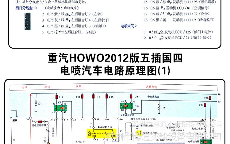 柴油车国三四电路图 大中型汽车实用线路图 解放重汽李自广著图