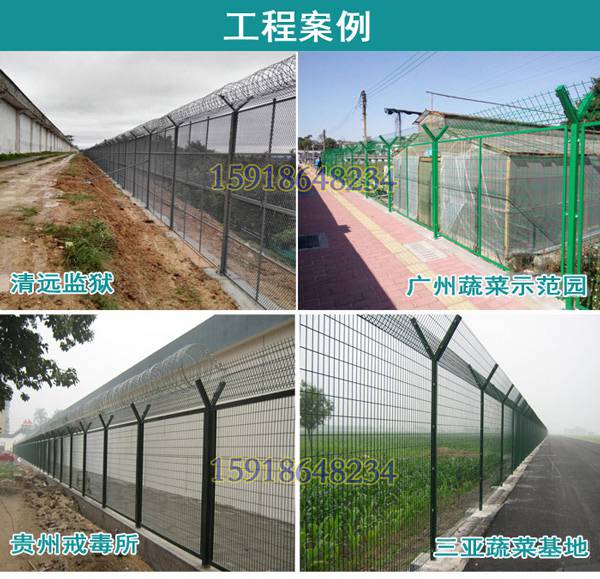 y型立柱护栏网 刺丝图片 深圳机场封闭围栏网 梅州小区加高防护栅栏