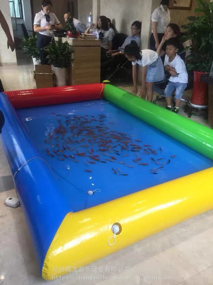 充气钓鱼水池子多少钱一个 超市小孩玩的摸鱼池价位 娱乐充气钓鱼池