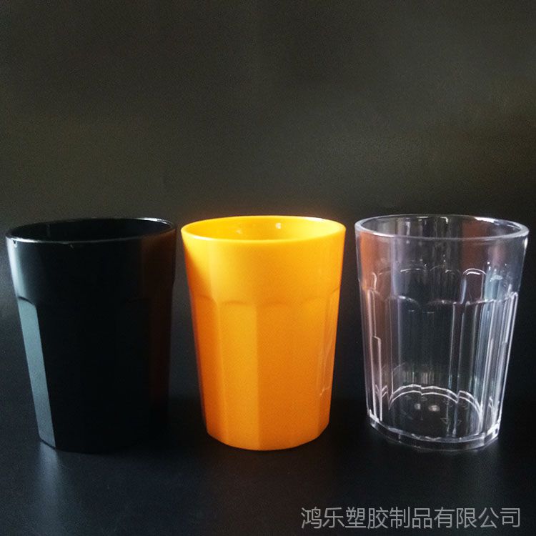 东莞240ml塑料杯厂家直销as茶色塑料水杯八角杯可印刷图案