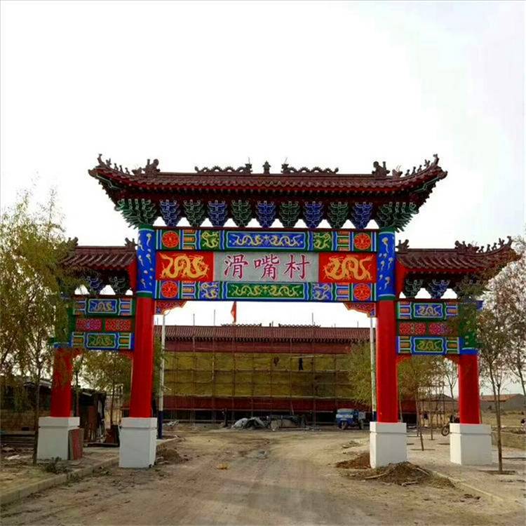 景区 门楼牌坊 牌楼雕刻 ***水泥牌坊