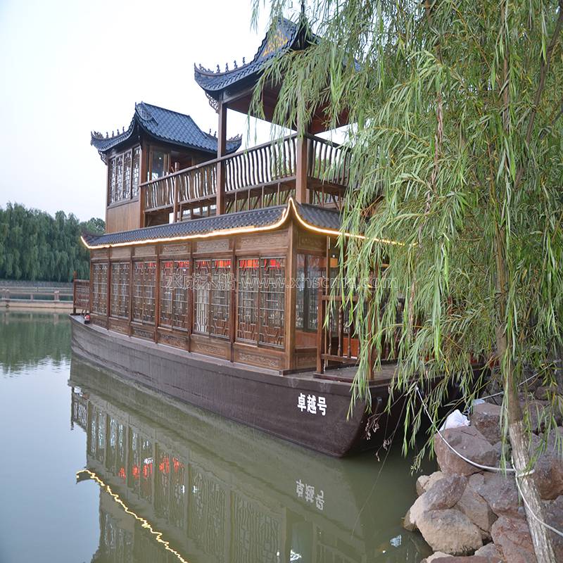 定制加工10米小型画舫船 河北沧州12米单层休闲观光 电动休闲旅游木船