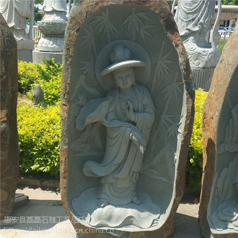 惠安石雕青石观音菩萨雕像 沉雕菩萨像 寺庙工艺品装饰摆件可定制