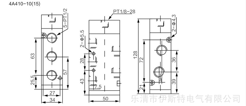 4a410-10二位五通气控换向阀