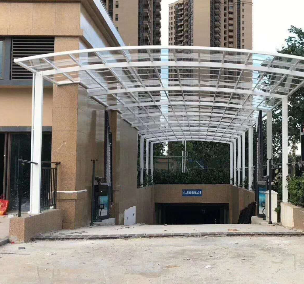 铝合金雨棚 户外露台无声雨篷 耐力板pc雨档