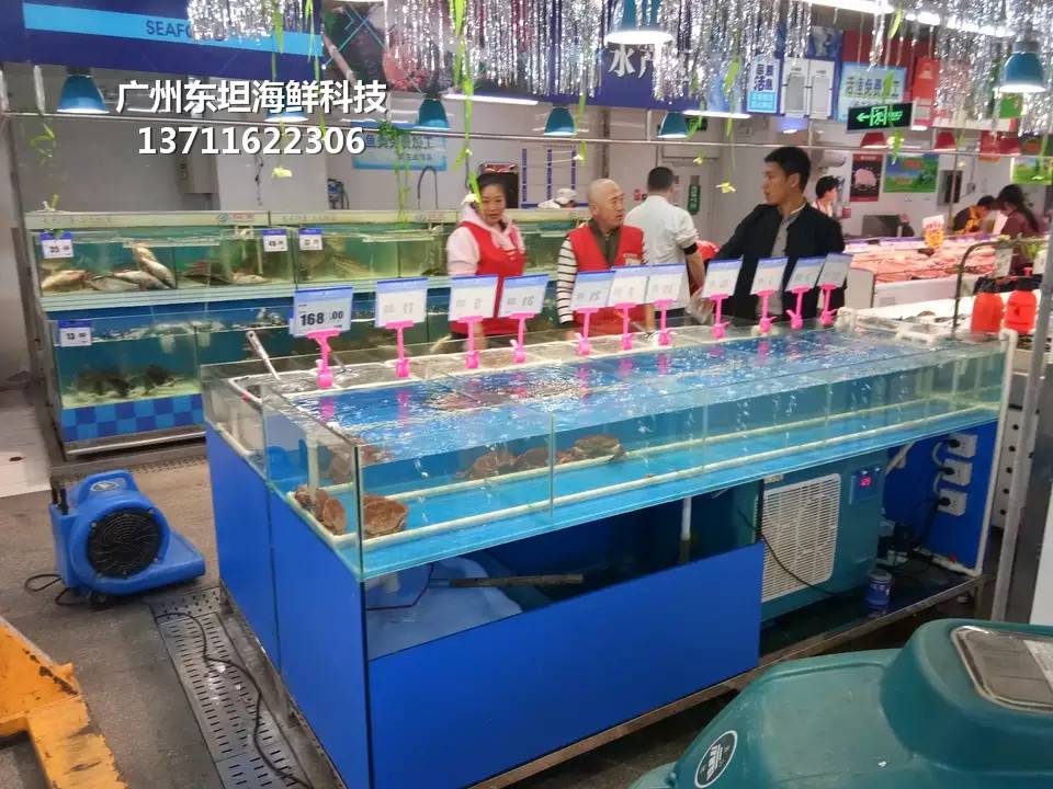 深圳玻璃鱼池设计-深圳梯形海鲜鱼池-深圳光明玻璃鱼缸