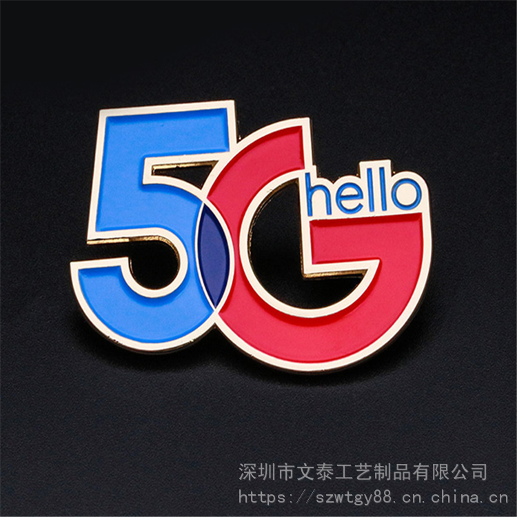 中国电信5g网络徽章 定做5g网络胸章 华为徽章制作厂 中国电信纪胸章