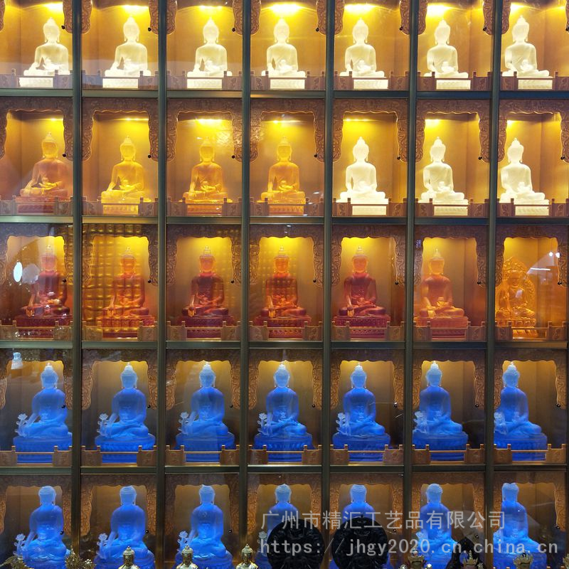 佛堂琉璃佛像 寺庙琉璃万佛墙佛像 琉璃三宝佛 广州琉璃工厂 南京寺庙