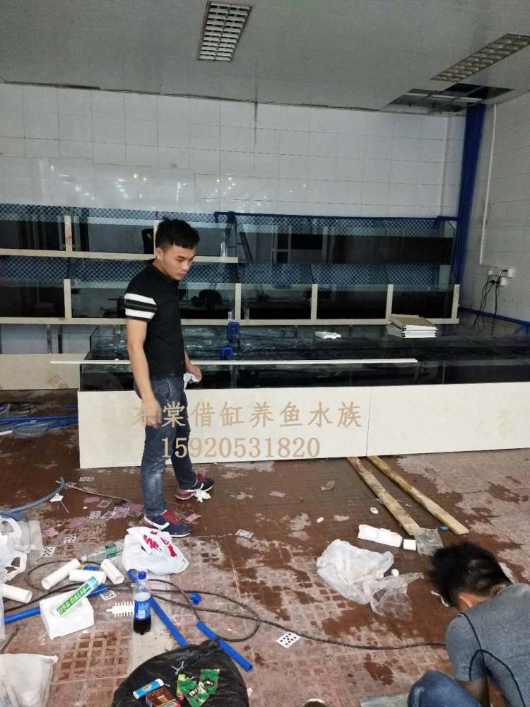 佛山丹灶海鲜池设备，哪里定做三层海鲜玻璃鱼池