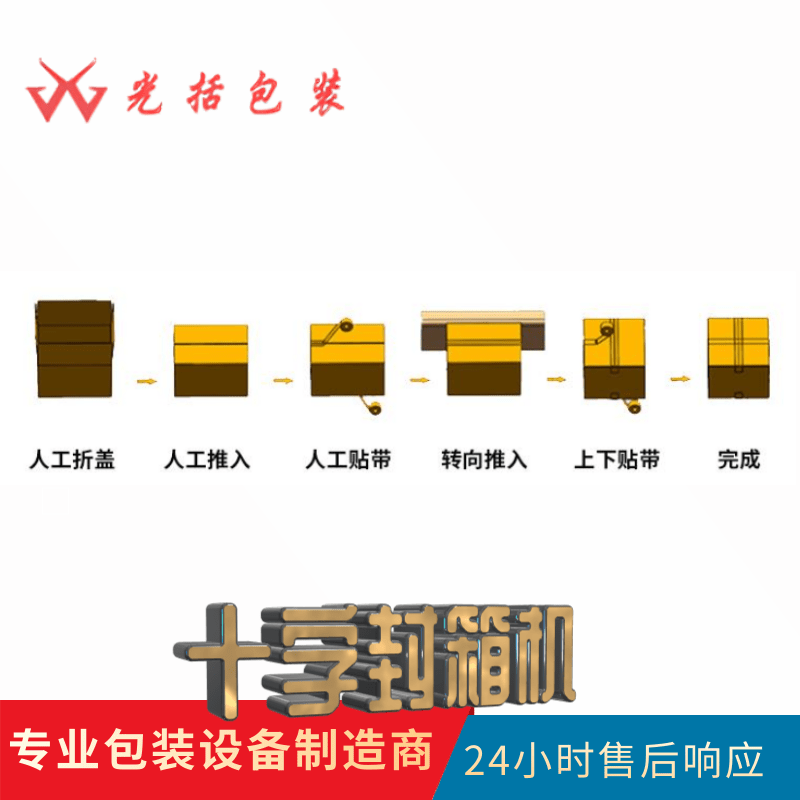 电商小纸箱十字封箱机 邮政纸箱1-12自动胶带封箱机 上海光括