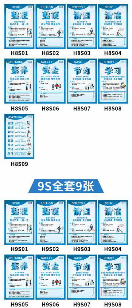 5s质量管理标识看板6s管理制度牌工地安全生产工厂车间8s宣传标语