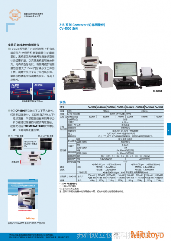 日本三丰mitutoyo表面形状轮廓测量仪cv4500