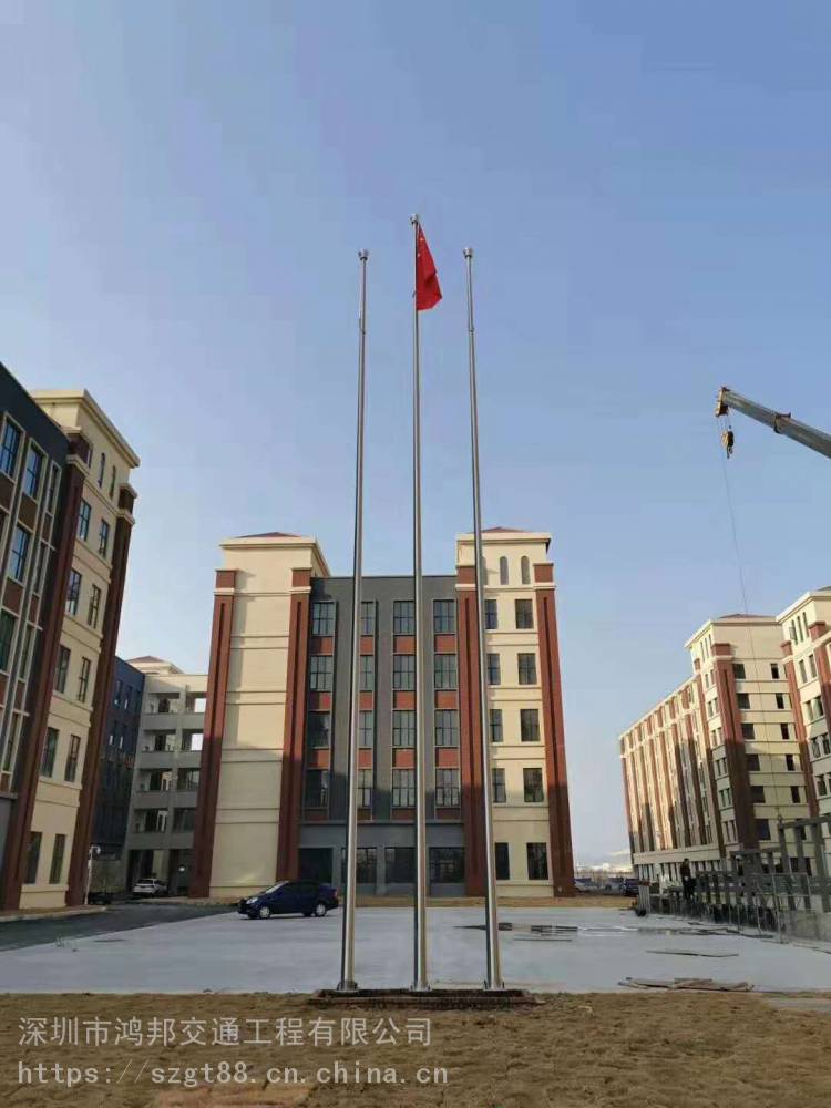 博罗建筑工地旗杆,博罗工地项目部旗杆,博罗工地升旗旗杆定制