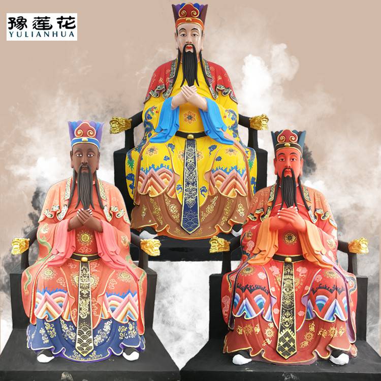 豫莲花寺庙神像千古一圣寒山子和合二圣拾得丰干雕塑寒山三圣佛像