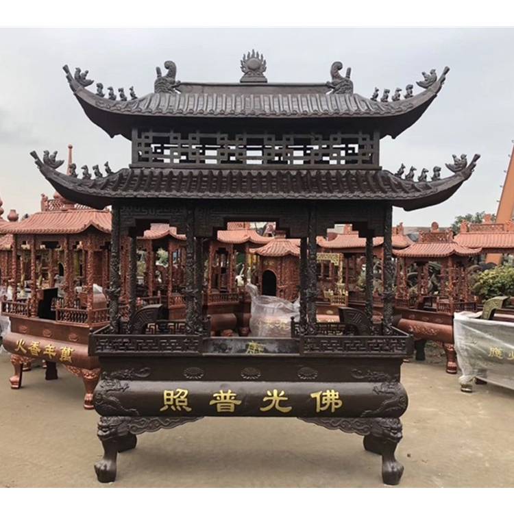 中国铸铁香炉厂家直销寺庙铸铁大香炉陵园宗祠户外大型长方形八龙柱