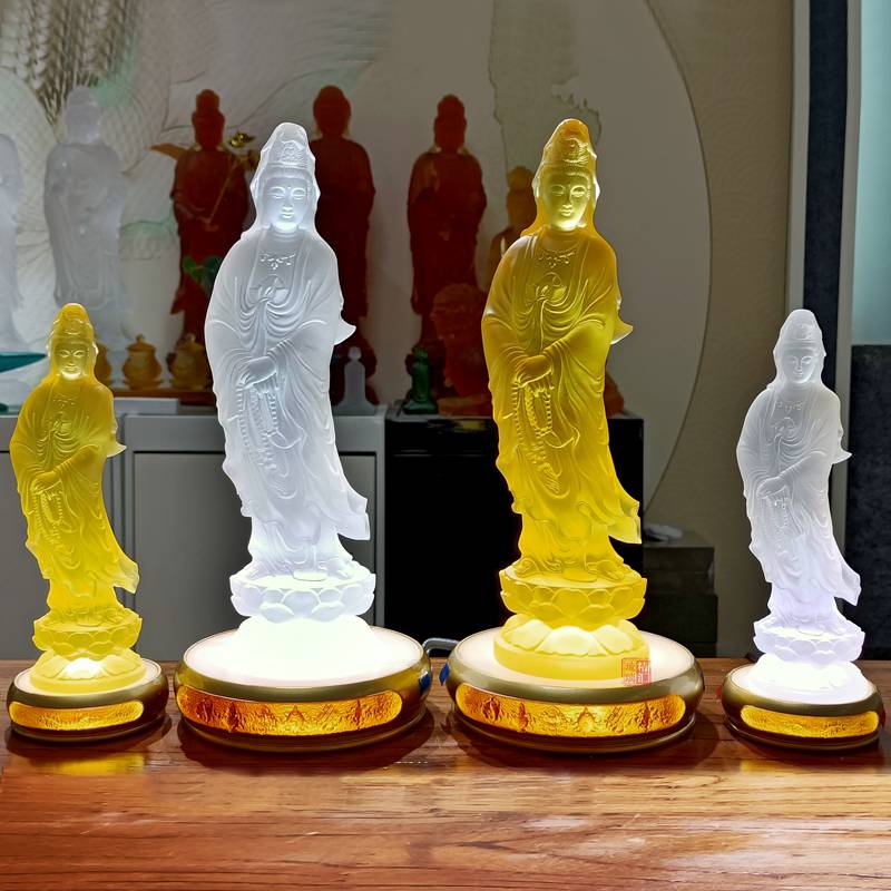 台湾琉璃佛像定制 出口琉璃佛像 古法琉璃千手观音 大件大号琉璃佛像