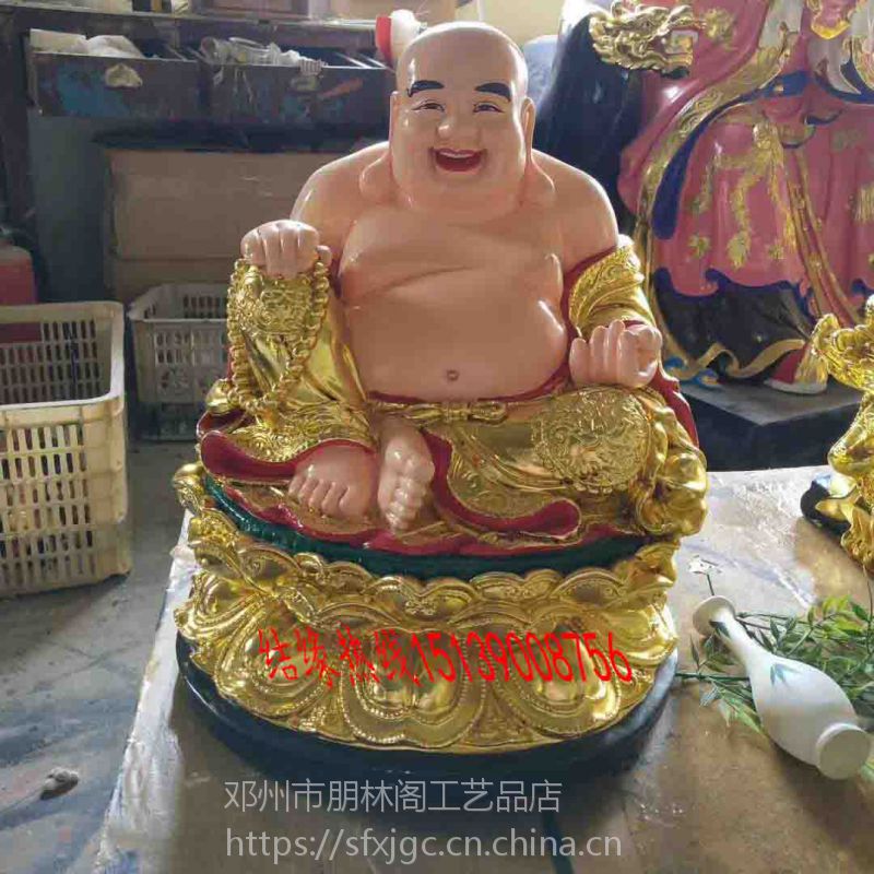 河南树脂玻璃钢佛像38公分弥勒佛 笑佛 大肚佛雕塑