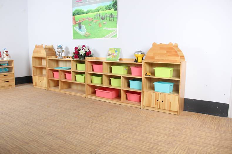 建材 儿童家具 儿童柜子 幼儿园实木区角柜直销 儿童实木组合卡通储物